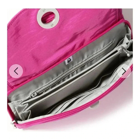 Baggallini Calais Crossbody travel bag orchid pink turnlock RFID water resistant - Picture 10 of 10